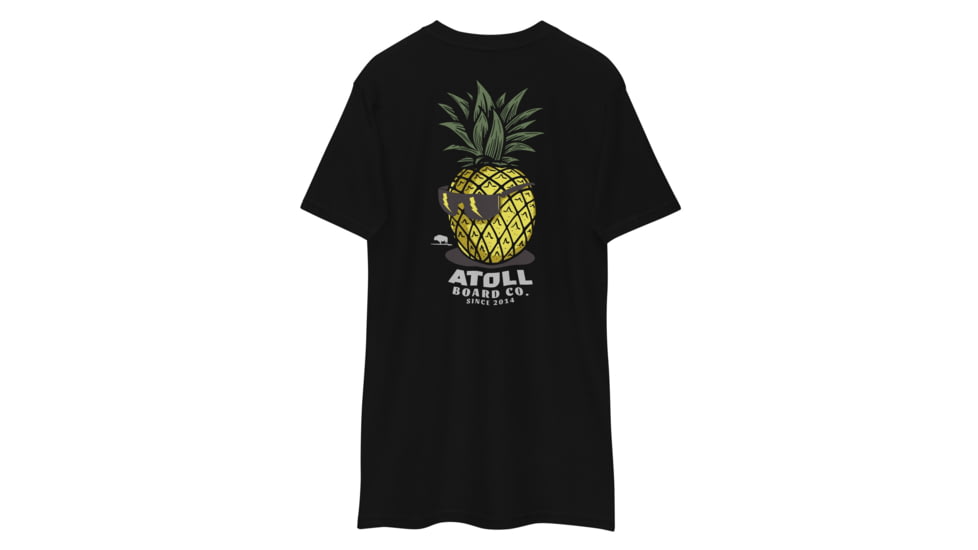 Atoll Board Co Mens Heavyweight Tee with Atoll Pineapple Head Graphic - Black, S - Black,S, 6494C46A3D775Black-S