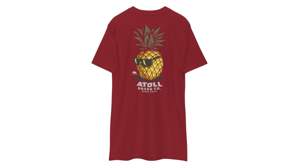 Atoll Board Co Mens Heavyweight Tee with Atoll Pineapple Head Graphic - Brick Red, S - Brick Red,S, 6494C46A3D775Brick-Red-S
