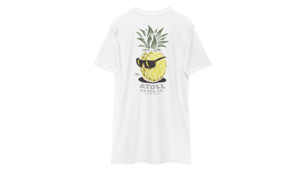 Atoll Board Co Mens Heavyweight Tee with Atoll Pineapple Head Graphic - White, 3XL - White,3XL, 6494C46A3D775White-3XL