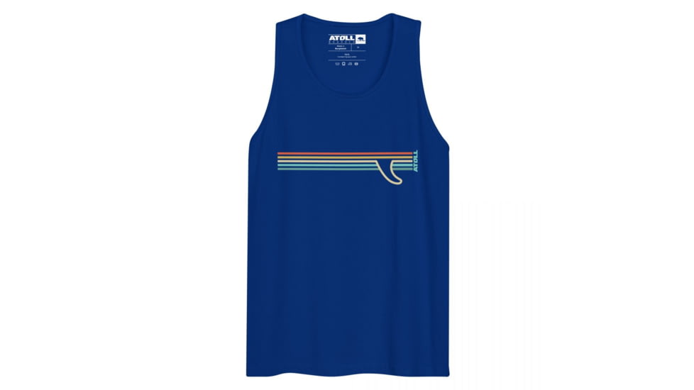 Atoll Board Co Mens premium tank top with Atoll Fin Graphic - Team Royal, M - Team Royal,M, 62F296FF9796ATeam-Royal-M