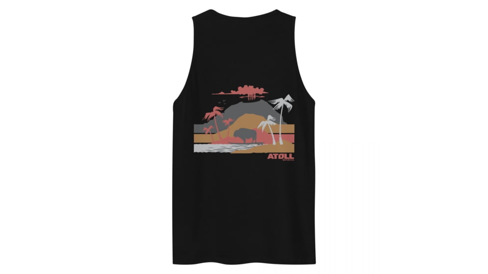 Atoll Board Co Mens premium tank-top with Atoll Volcano Grapic - Black, S - Black,S, 62FBD088904E5Black-S