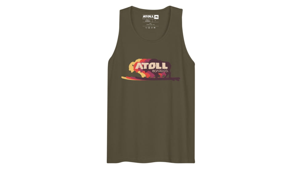 Atoll Board Co Mens Tank Top With Atoll Color Shift Logo - Military Green, S - Military Green,S, 628E5AD7CA647Military-Green-S