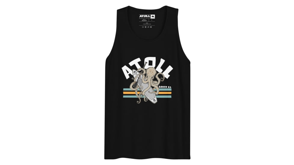 Atoll Board Co Mens Tank Top with Atoll Octopus Design - Black, 3XL - Black,3XL, 629A5D2278D90Black-3XL