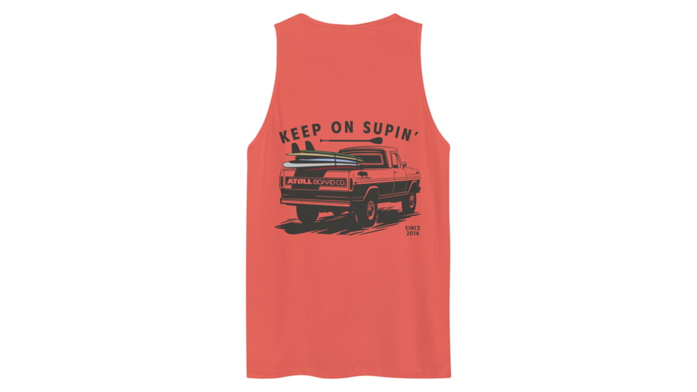 Atoll Board Co Mens Tank Top with Atoll Paddle Board Truck Graphic - Coral, 2XL - Coral,2XL, 64594DD9858DFCoral-2XL