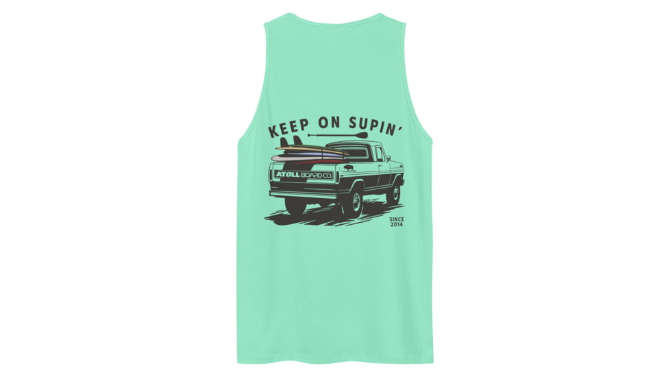 Atoll Board Co Mens Tank Top with Atoll Paddle Board Truck Graphic - Mint, M - Mint,M, 64594DD9858DFMint-M