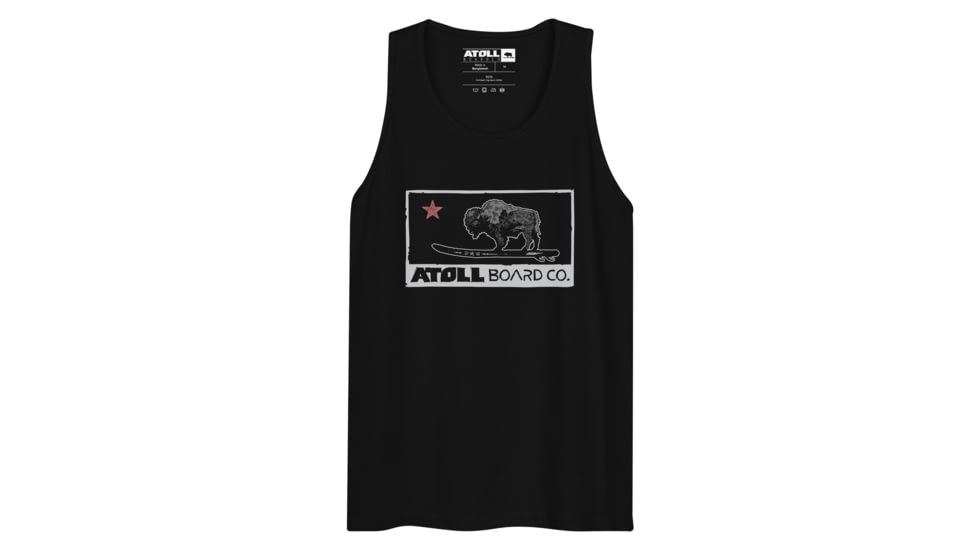 Atoll Board Co Mens Tank Top with Atoll Republic Logo - Black, S - Black,S, 62904E1E1A789Black-S