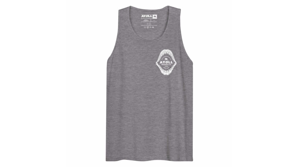 Atoll Board Co Mens Tank Top with Atoll Shark Fossil Graphic - Athletic Heather, M - Athletic Heather,M, 6487459A4AC87Athletic-Heather-M