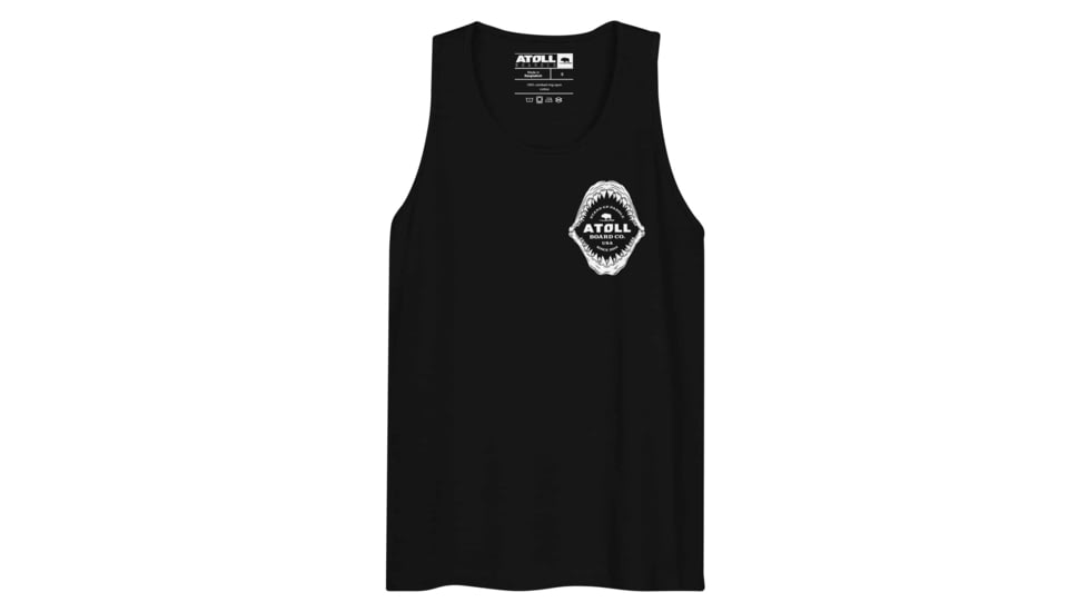 Atoll Board Co Mens Tank Top with Atoll Shark Fossil Graphic - Black, L - Black,L, 6487459A4AC87Black-L