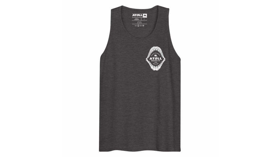 Atoll Board Co Mens Tank Top with Atoll Shark Fossil Graphic - Charcoal Heather, 2XL - Charcoal Heather,2XL, 6487459A4AC87Charcoal-Heather-2XL