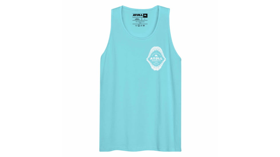 Atoll Board Co Mens Tank Top with Atoll Shark Fossil Graphic - Pacific Blue, L - Pacific Blue,L, 6487459A4AC87Pacific-Blue-L