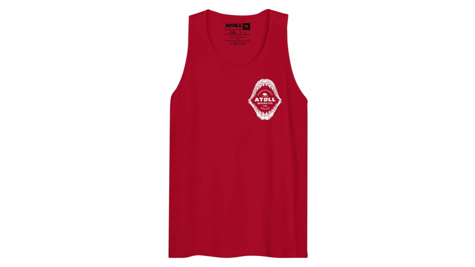 Atoll Board Co Mens Tank Top with Atoll Shark Fossil Graphic - Red, S - Red,S, 6487459A4AC87Red-S
