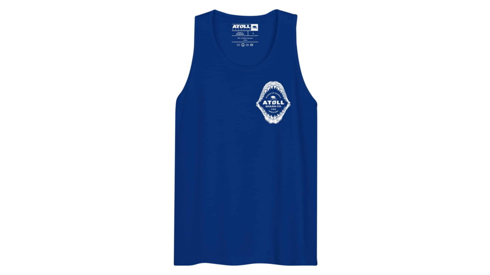 Atoll Board Co Mens Tank Top with Atoll Shark Fossil Graphic - Team Royal, L - Team Royal,L, 6487459A4AC87Team-Royal-L