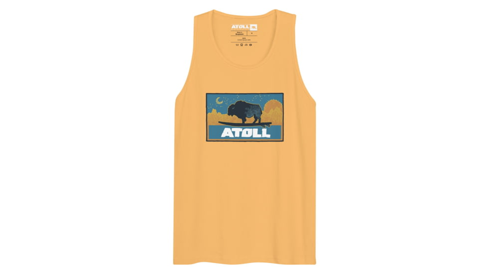 Atoll Board Co Mens Tank Top with Atoll Sunset Logo Night Edition - Squash, L - Squash,L, 629A5965572DASquash-L