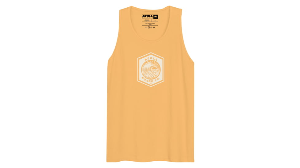 Atoll Board Co Mens Tank Top with Atoll Wave Graphic - Squash, M - Squash,M, 64639551098A5Squash-M