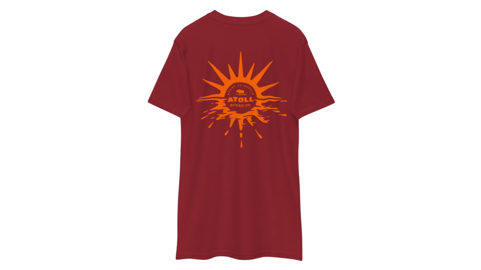 Atoll Board Co Mens Tee with Atoll Horizon Sunset Graphic - Brick Red, M - Brick Red,M, 64518F91B8F52Brick-Red-M