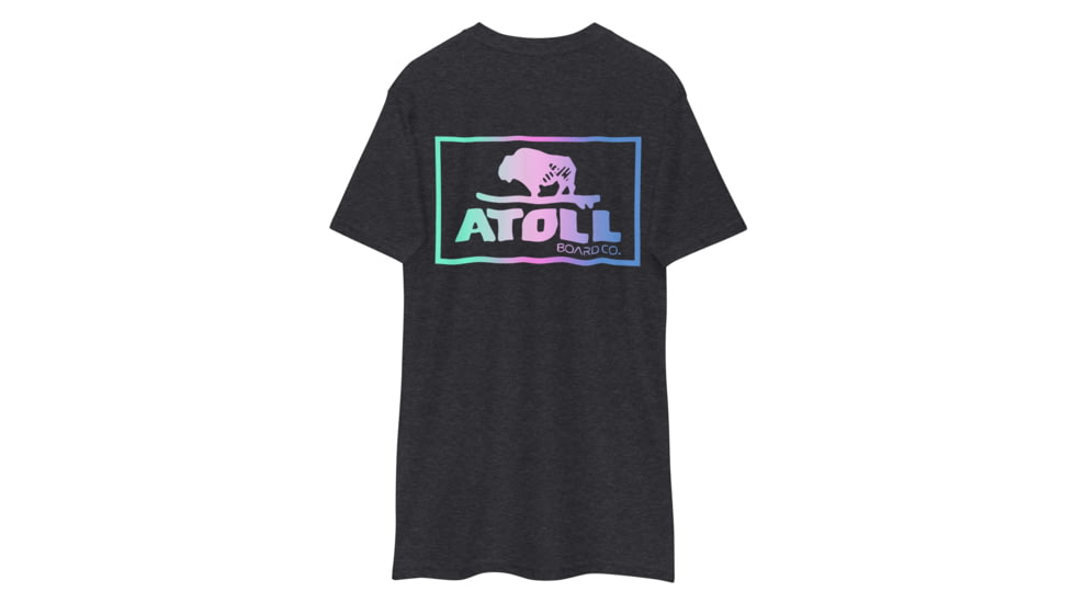 Atoll Board Co Premium Heavyweight Tee with Atoll Color Blend Graphic - Charcoal Heather, L - Charcoal Heather,L, 637BC5E49E00BCharcoal-Heather-L