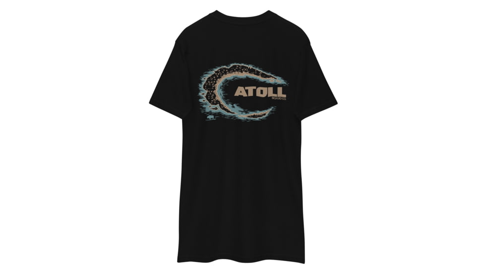 Atoll Board Co Premium Heavyweight Tee with Atoll Island Graphic - Black, XL - Black,XL, 637BD6D4C0913Black-XL