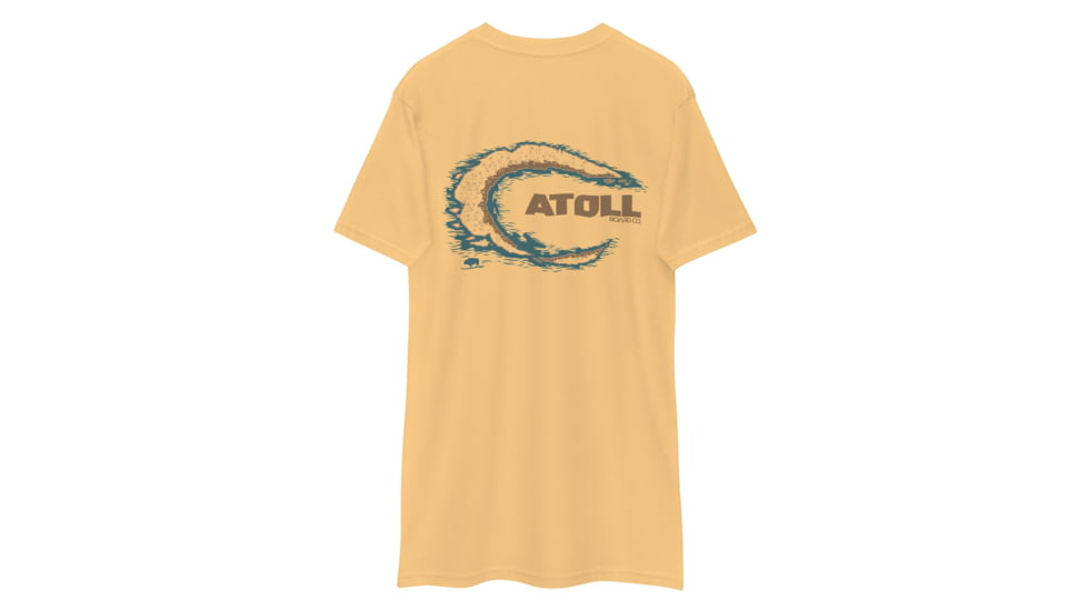 Atoll Board Co Premium Heavyweight Tee with Atoll Island Graphic - Vintage Gold, L - Vintage Gold,L, 637BD6D4C0913Vintage-Gold-L