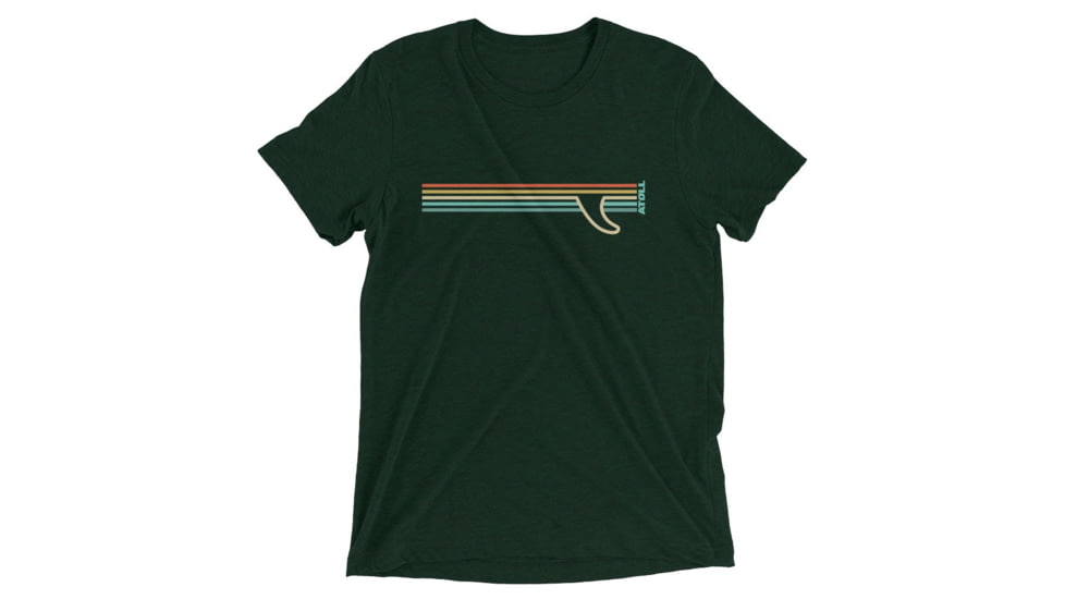 Atoll Board Co Short sleeve t-shirt with Atoll Fin Graphic - Emerald Triblend, S - Emerald Triblend,S, 62F2B4F6845AAEmerald-Triblend-S