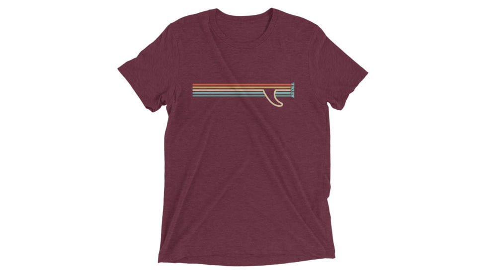 Atoll Board Co Short sleeve t-shirt with Atoll Fin Graphic - Maroon Triblend, 2XL - Maroon Triblend,2XL, 62F2B4F6845AAMaroon-Triblend-2XL