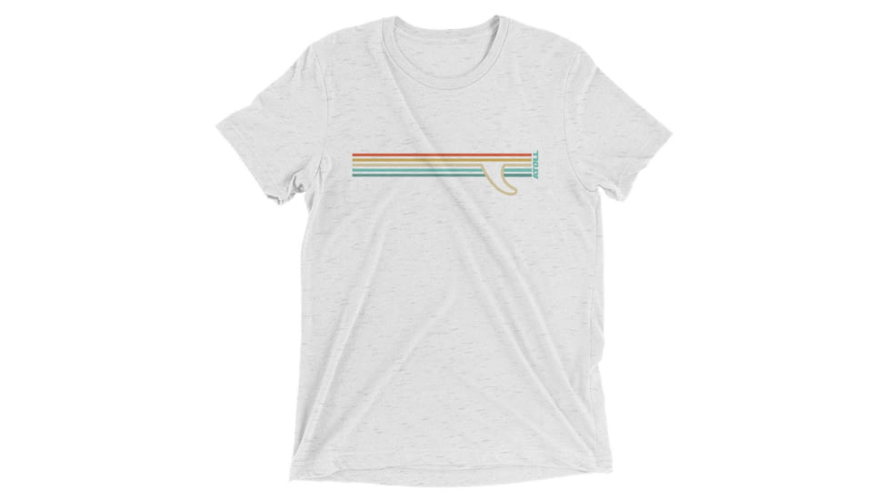 Atoll Board Co Short sleeve t-shirt with Atoll Fin Graphic - White Fleck Triblend, L - White Fleck Triblend,L, 62F2B4F6845AAWhite-Fleck-Triblend-L