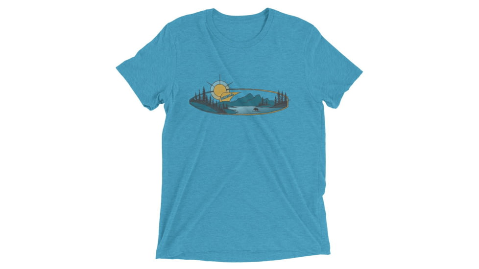 Atoll Board Co Short sleeve t-shirt with Atoll Mountain Lake SUP Graphic - Aqua Triblend, L - Aqua Triblend,L, 62C60B5D296AEAqua-Triblend-L