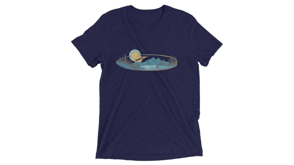 Atoll Board Co Short sleeve t-shirt with Atoll Mountain Lake SUP Graphic - Navy Triblend, XL - Navy Triblend,XL, 62C60B5D296AENavy-Triblend-XL