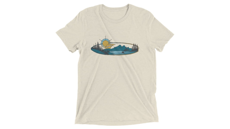 Atoll Board Co Short sleeve t-shirt with Atoll Mountain Lake SUP Graphic - Oatmeal Triblend, 3XL - Oatmeal Triblend,3XL, 62C60B5D296AEOatmeal-Triblend-3XL
