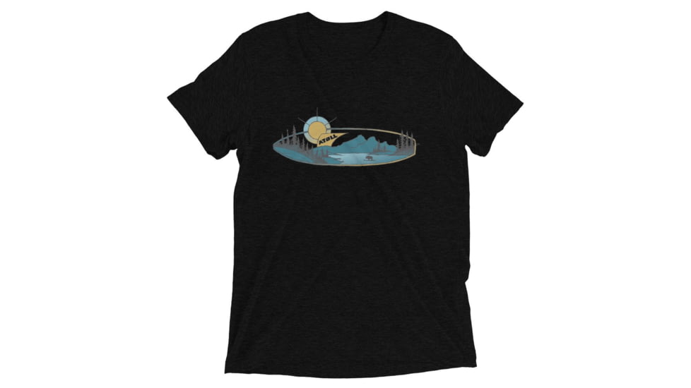 Atoll Board Co Short sleeve t-shirt with Atoll Mountain Lake SUP Graphic - Solid Black Triblend, 2XL - Solid Black Triblend,2XL, 62C60B5D296AESolid-Black-Triblend-2XL
