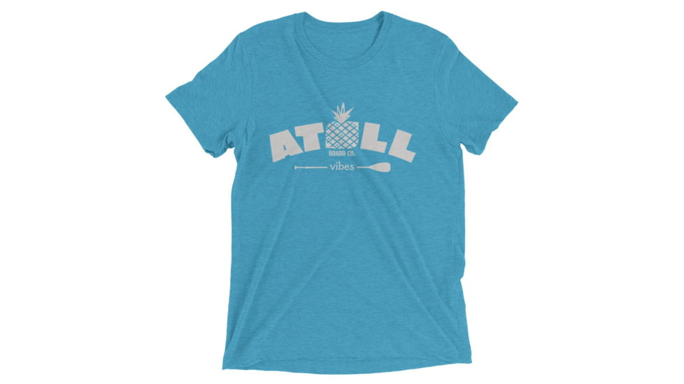 Atoll Board Co Short sleeve tri-blend tee with Atoll Vibes Pineapple Graphic - Aqua Triblend, L - Aqua Triblend,L, 62E95CA90C7B8Aqua-Triblend-L
