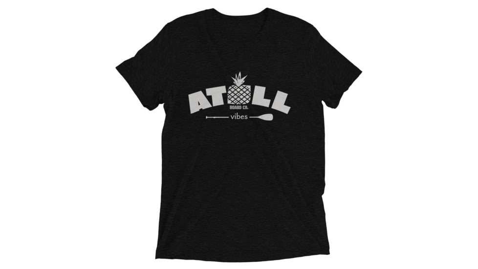 Atoll Board Co Short sleeve tri-blend tee with Atoll Vibes Pineapple Graphic - Solid Black Triblend, XS - Solid Black Triblend,XS, 62E95CA90C7B8Solid-Black-Triblend-XS