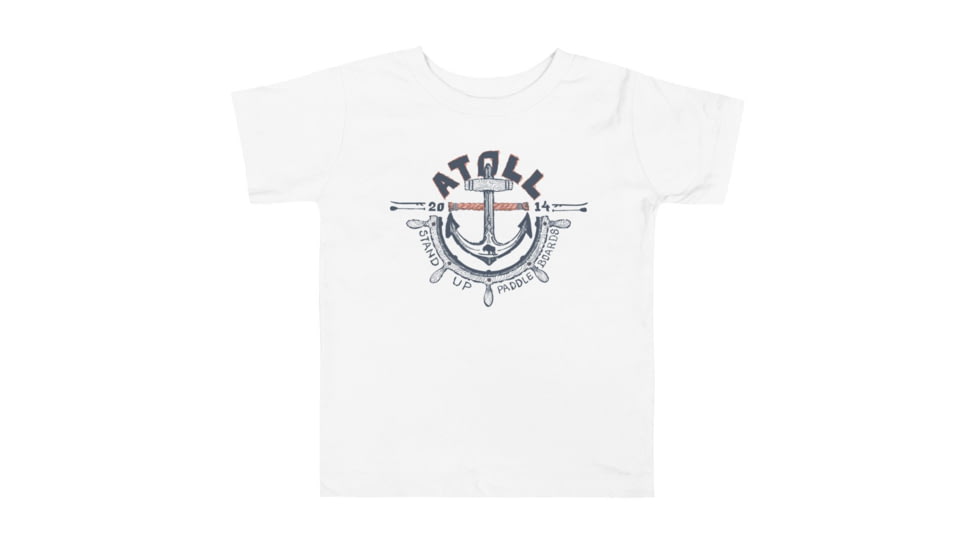 Atoll Board Co Toddler Short Sleeve Tee with Atoll Anchor Graphic - White, 5T - White,5T, 62D85BC91B110White-5T