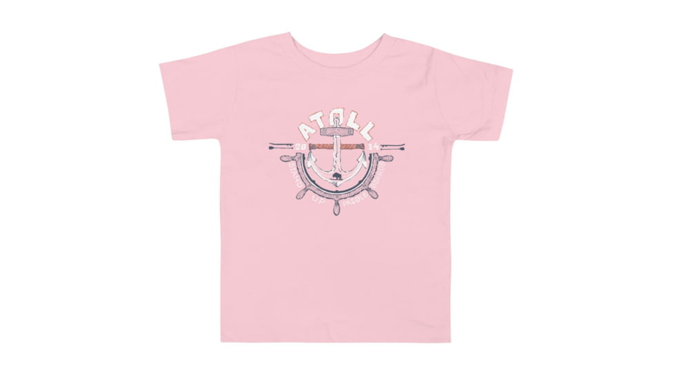 Atoll Board Co Toddler Short Sleeve Tee with Atoll Anchor Grapich - Pink, 3T - Pink,3T, 62D85AE8C4E32Pink-3T