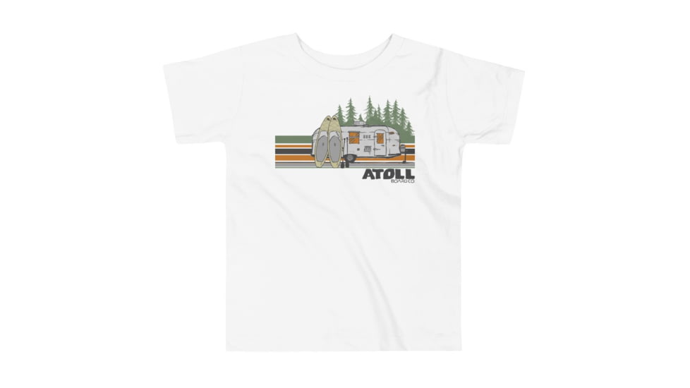 Atoll Board Co Toddler Short Sleeve Tee with Atoll Camper Graphic - White, 2T - White,2T, 62D85E89D7266White-2T