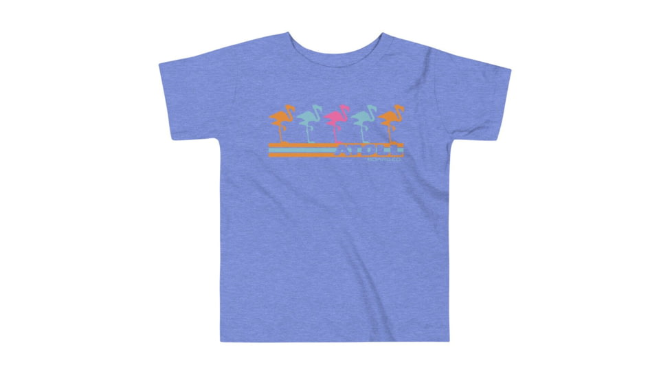 Atoll Board Co Toddler Short Sleeve Tee with Atoll Flamingo Design - Heather Columbia Blue, 4T - Heather Columbia Blue,4T, 62D85C946FD7BHeather-Columbia-Blue-4T