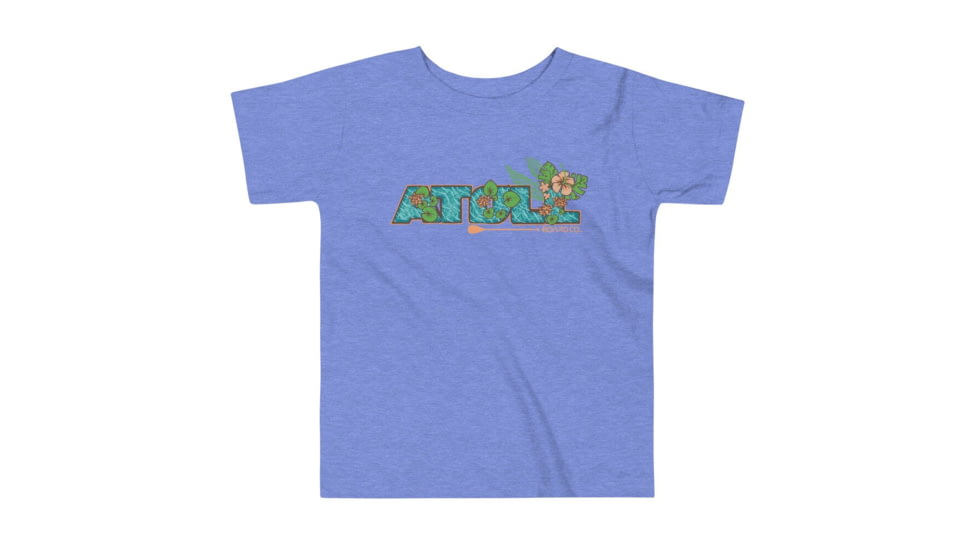 Atoll Board Co Toddler Short Sleeve Tee with Atoll Floral Graphic - Heather Columbia Blue, 2T - Heather Columbia Blue,2T, 62D85EFB34869Heather-Columbia-Blue-2T