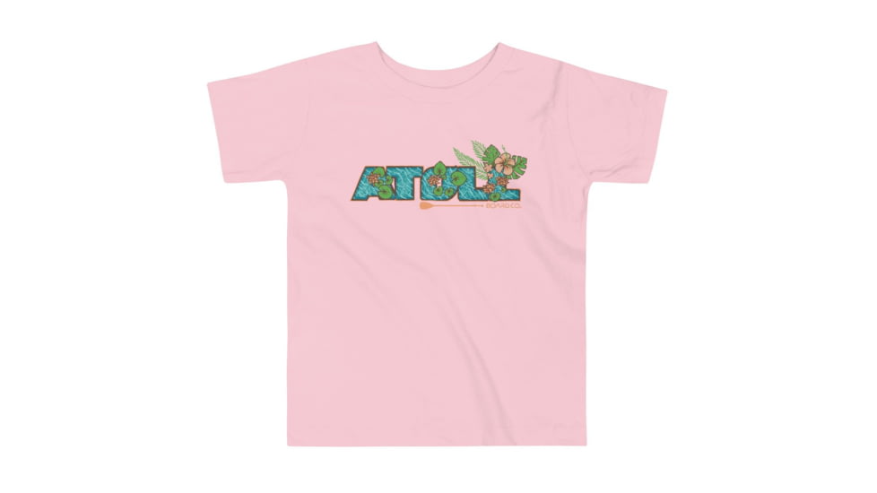 Atoll Board Co Toddler Short Sleeve Tee with Atoll Floral Graphic - Pink, 3T - Pink,3T, 62D85EFB34869Pink-3T