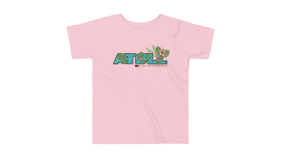 Atoll Board Co Toddler Short Sleeve Tee with Atoll Floral Graphic - Pink, 5T - Pink,5T, 62D85F764628FPink-5T