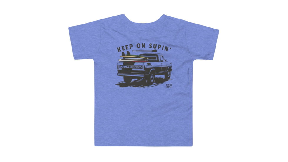 Atoll Board Co Toddler Short Sleeve Tee with Atoll Paddle Board Truck Graphic - Heather Columbia Blue, 2T - Heather Columbia Blue,2T, 6459510D6813BHeather-Columbia-Blue-2T