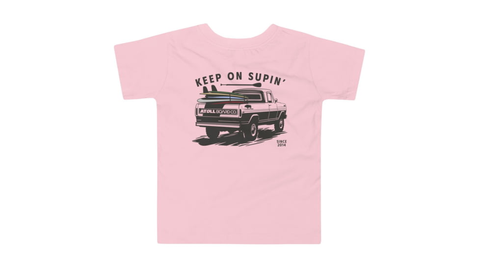 Atoll Board Co Toddler Short Sleeve Tee with Atoll Paddle Board Truck Graphic - Pink, 3T - Pink,3T, 6459510D6813BPink-3T