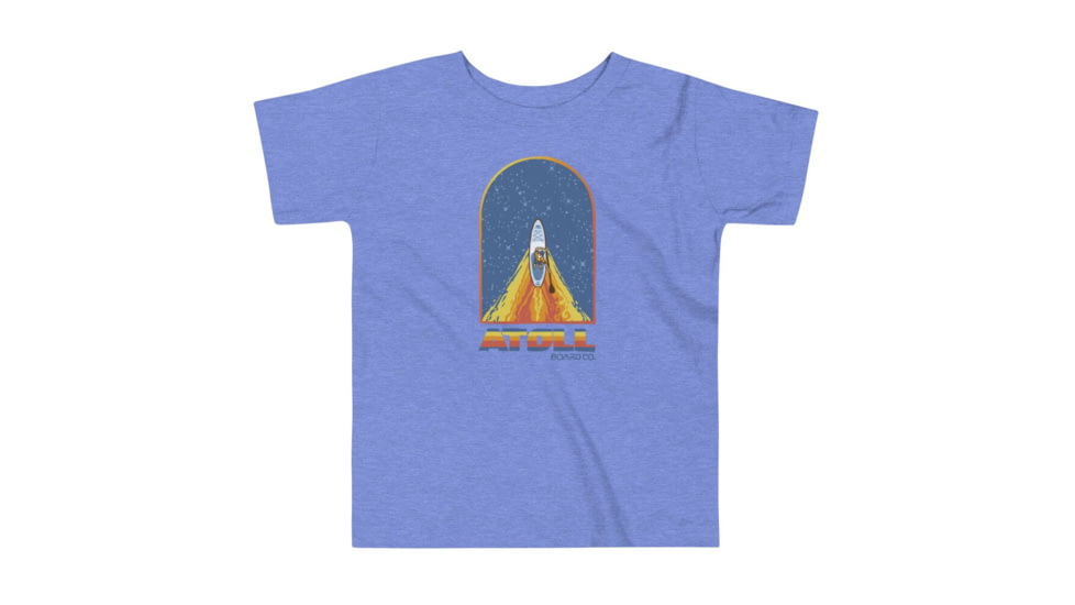 Atoll Board Co Toddler Short Sleeve Tee with Atoll Paddle Board Wake Graphic - Heather Columbia Blue, 4T - Heather Columbia Blue,4T, 62D860F053E91Heather-Columbia-Blue-4T