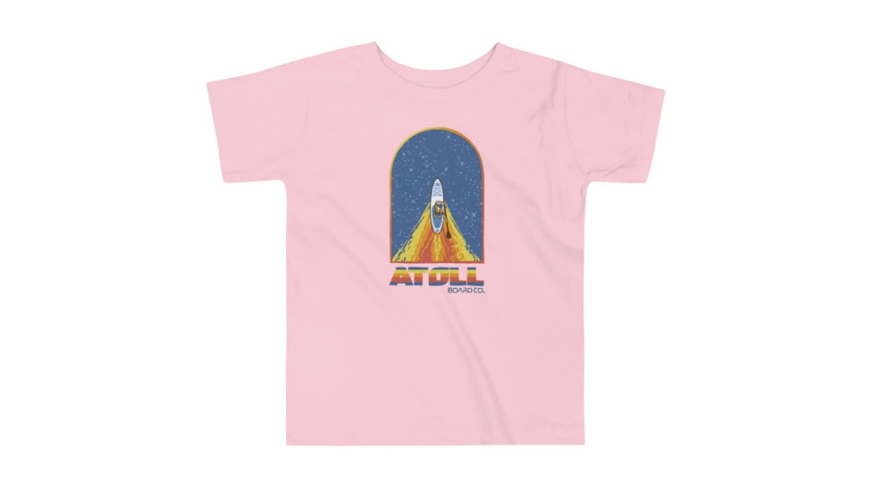 Atoll Board Co Toddler Short Sleeve Tee with Atoll Paddle Board Wake Graphic - Pink, 3T - Pink,3T, 62D860F053E91Pink-3T