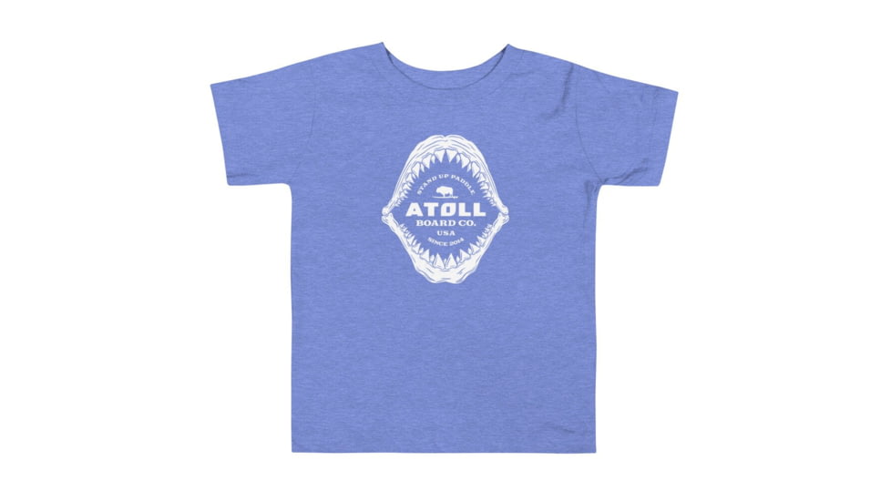 Atoll Board Co Toddler Short Sleeve Tee with Atoll Shark Fossil Graphic - Heather Columbia Blue, 2T - Heather Columbia Blue,2T, 648748A796579Heather-Columbia-Blue-2T