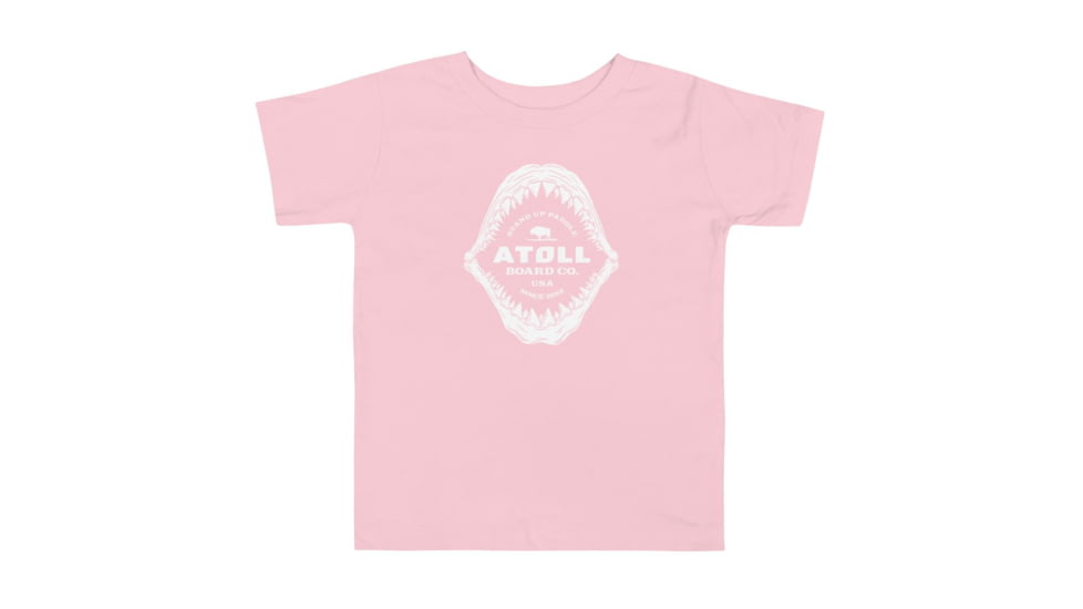 Atoll Board Co Toddler Short Sleeve Tee with Atoll Shark Fossil Graphic - Pink, 3T - Pink,3T, 648748A796579Pink-3T