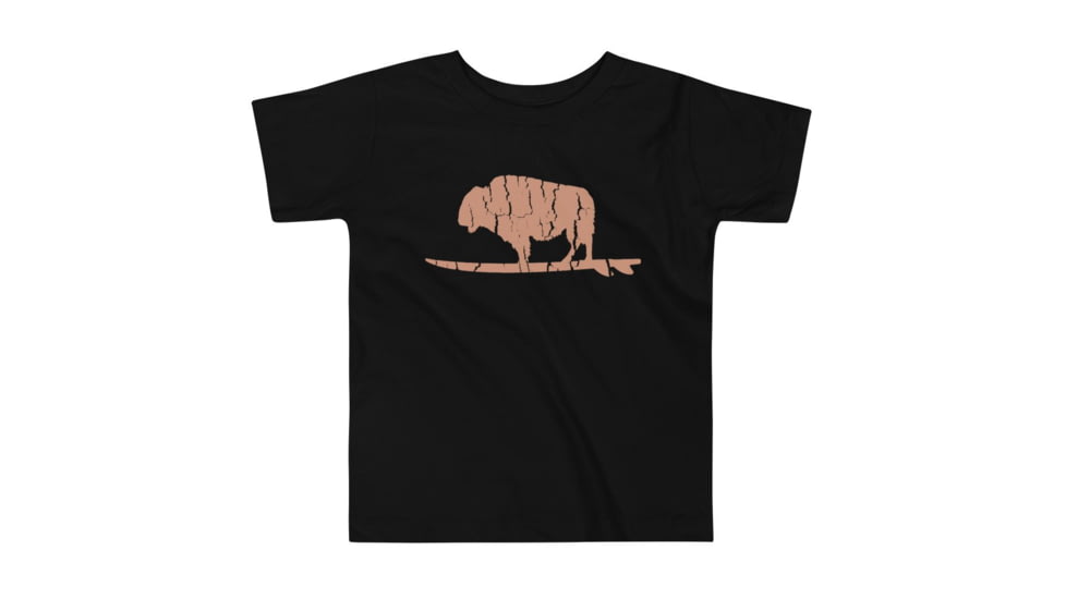 Atoll Board Co Toddler Short Sleeve Tee with Atoll Vintage Bison Graphic - Black, 3T - Black,3T, 62D8637A3DDA7Black-3T
