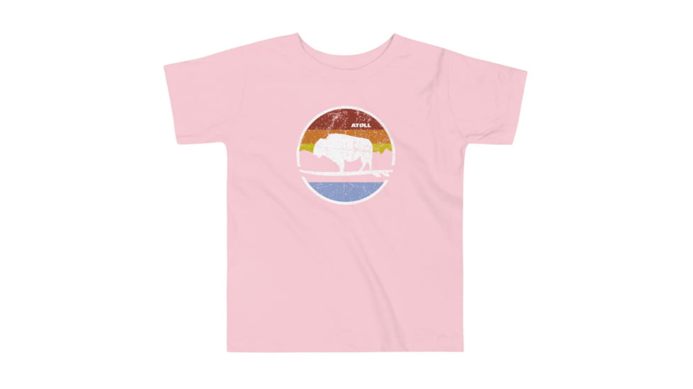 Atoll Board Co Toddler Short Sleeve Tee with Atoll Vintage Sunset Graphic - Pink, 2T - Pink,2T, 62D8627B21AAFPink-2T