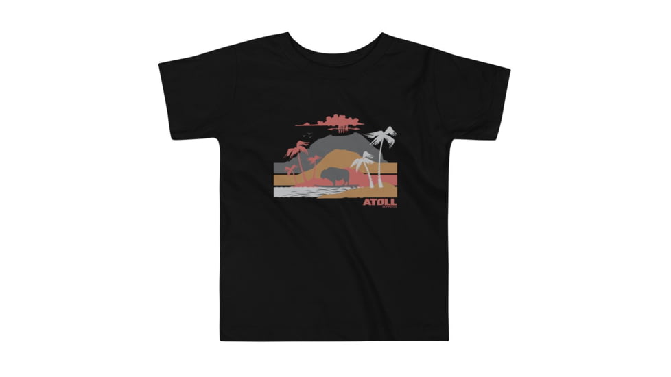 Atoll Board Co Toddler Short Sleeve Tee with Atoll Volcano Graphic - Black, 2T - Black,2T, 62FBCAF5BCA9EBlack-2T