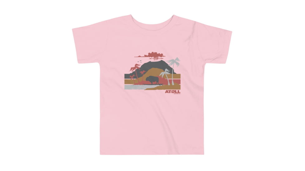 Atoll Board Co Toddler Short Sleeve Tee with Atoll Volcano Graphic - Pink, 5T - Pink,5T, 62FBCAF5BCA9EPink-5T