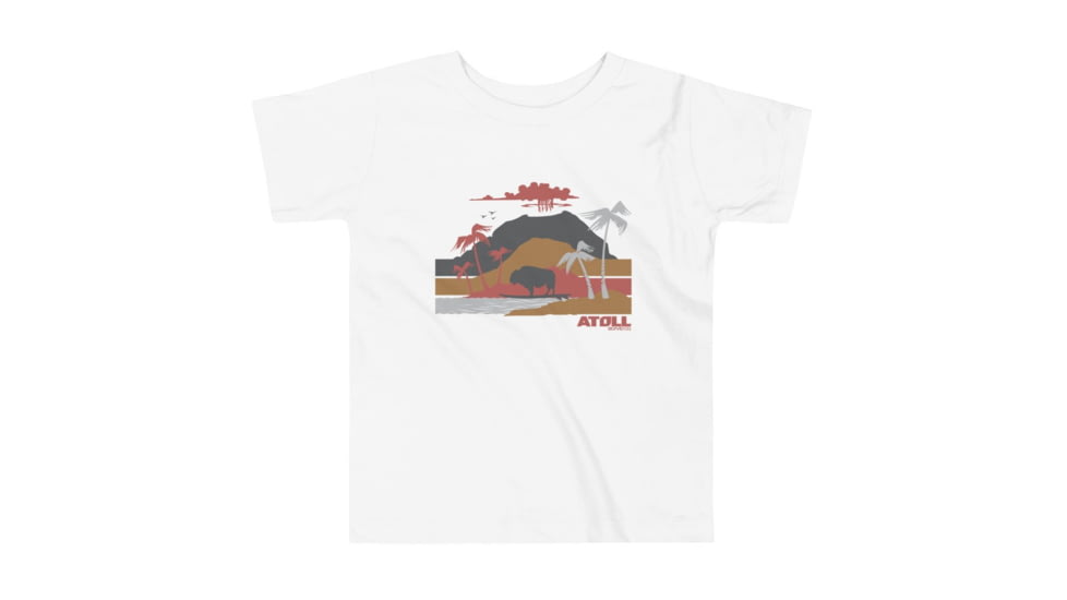 Atoll Board Co Toddler Short Sleeve Tee with Atoll Volcano Graphic - White, 5T - White,5T, 62FBCAF5BCA9EWhite-5T