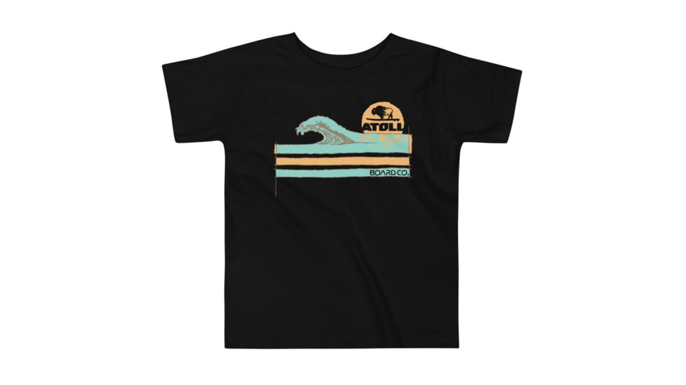 Atoll Board Co Toddler Short Sleeve Tee with Atoll Wave Graphic - Black, 3T - Black,3T, 62D86178BB0C2Black-3T
